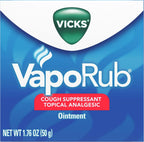 Vicks VapoRub Topical Ointment front view showing blue packaging and white logo