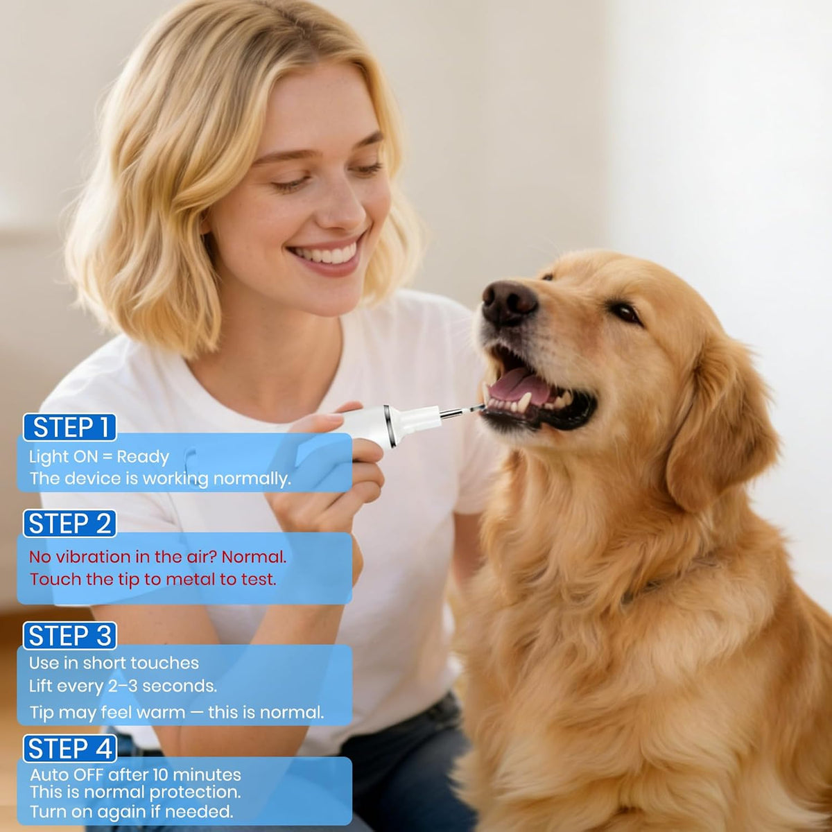 Side profile of pet tartar removal tool
