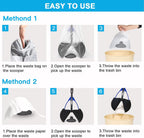 UPSKY portable pet waste tool folded in half via slide-down lock demonstrating compact travel storage capability