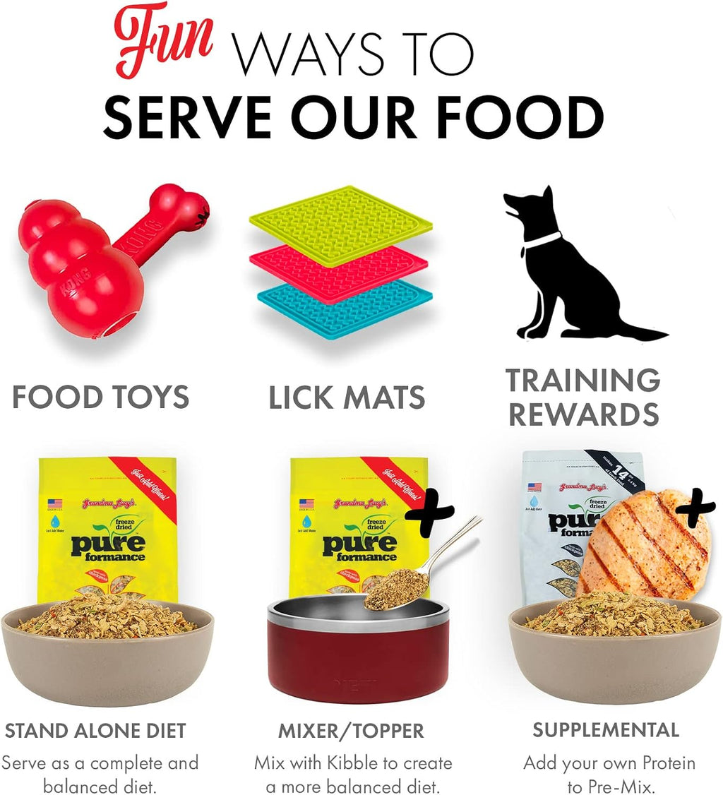 Grandma Lucy's dog food nutritional information label