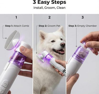 Transparent collection chamber showing flea vacuum suction action