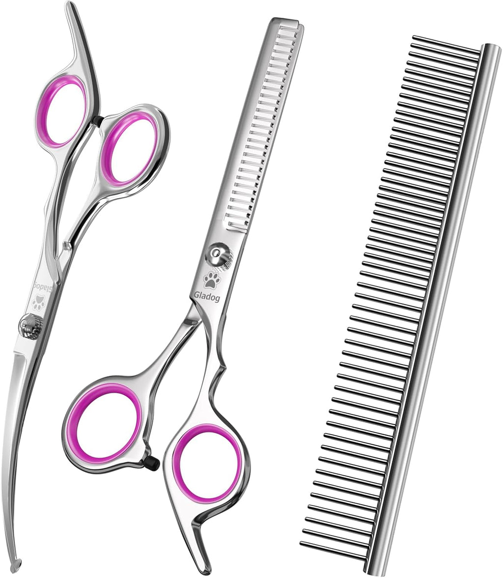 GLADOG Professional 5 in 1 Dog Grooming Scissors Set with Safety Round Tips, Sharp and Heavy-duty Pet Grooming Shears for Cats - Image 12