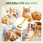 Owner grooming a long haired dog with Hi Pet grooming brush
