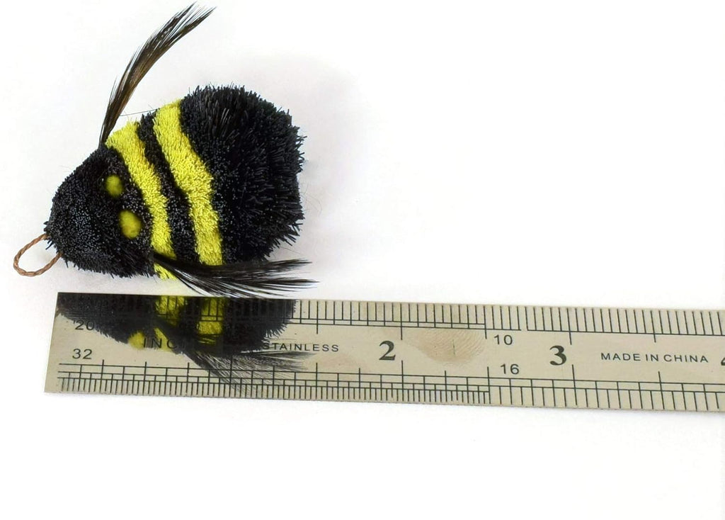 Handcrafted deer hair cat toy bee attachments 5 pack