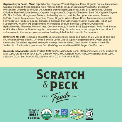 Side profile of 40 lb Scratch and Peck Feeds bag