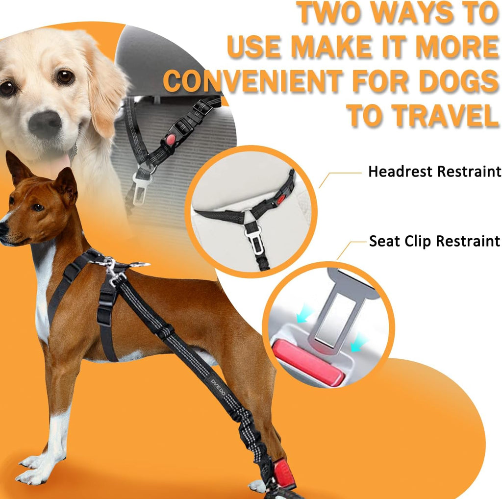 Two pack Dvedo pet car seatbelt set for travel