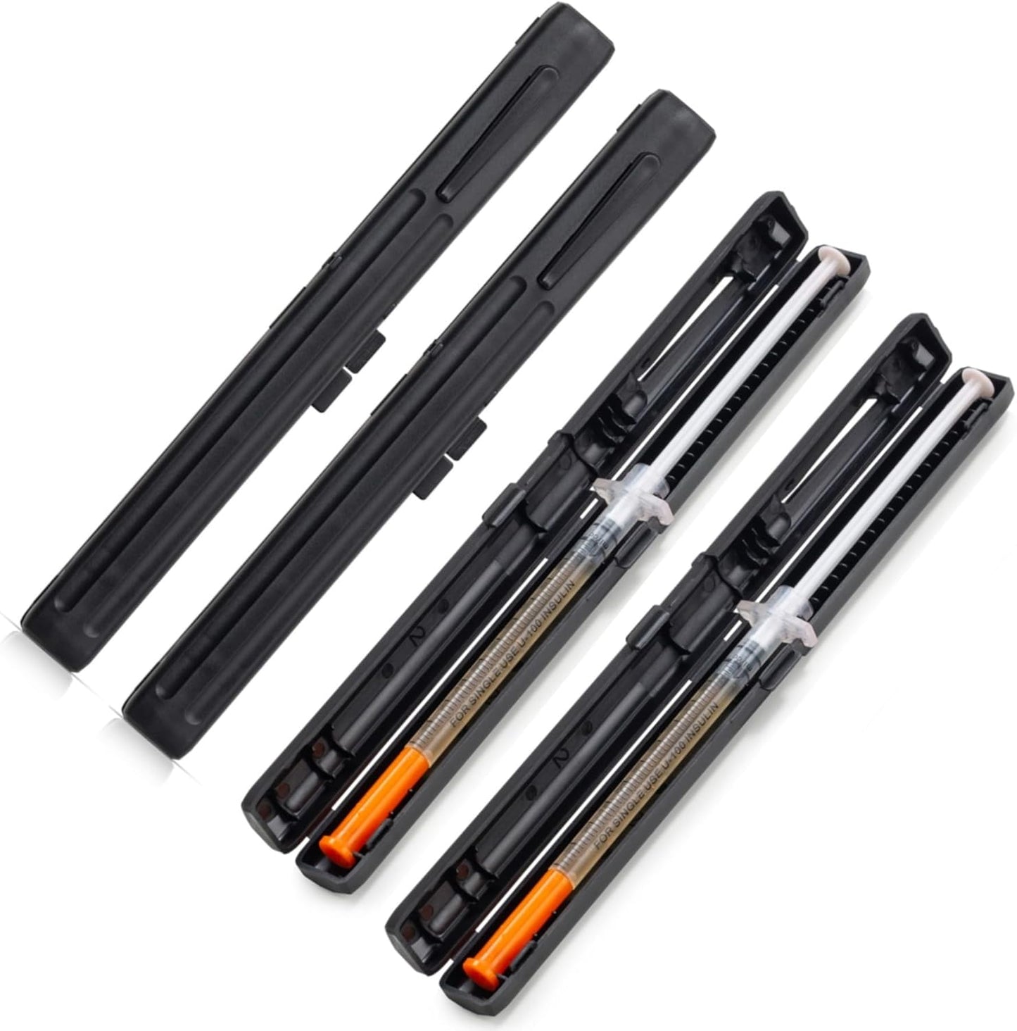 Sijidou portable travel insulin case front view showing sleek black discrete design
