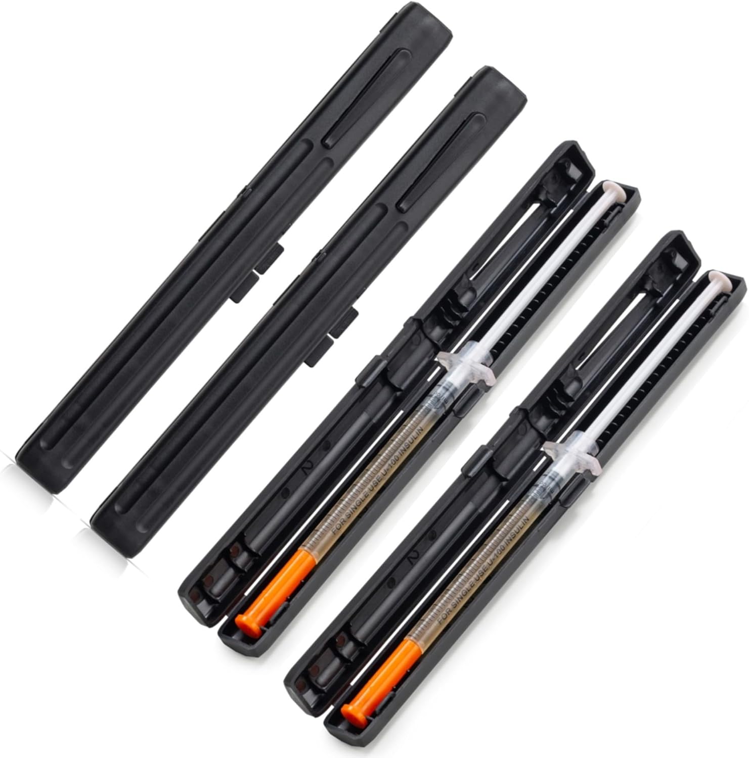 Sijidou portable travel insulin case front view showing sleek black discrete design