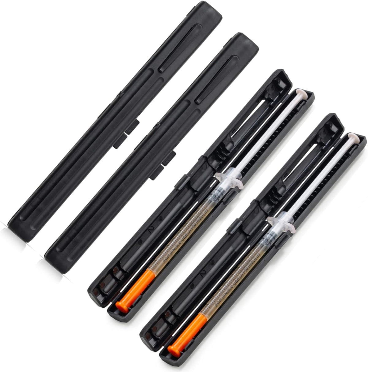 Sijidou portable travel insulin case front view showing sleek black discrete design