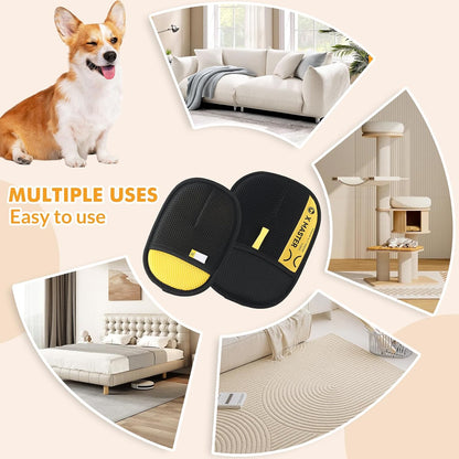 Electrostatic pet hair removal glove cleaning carpet and clothing