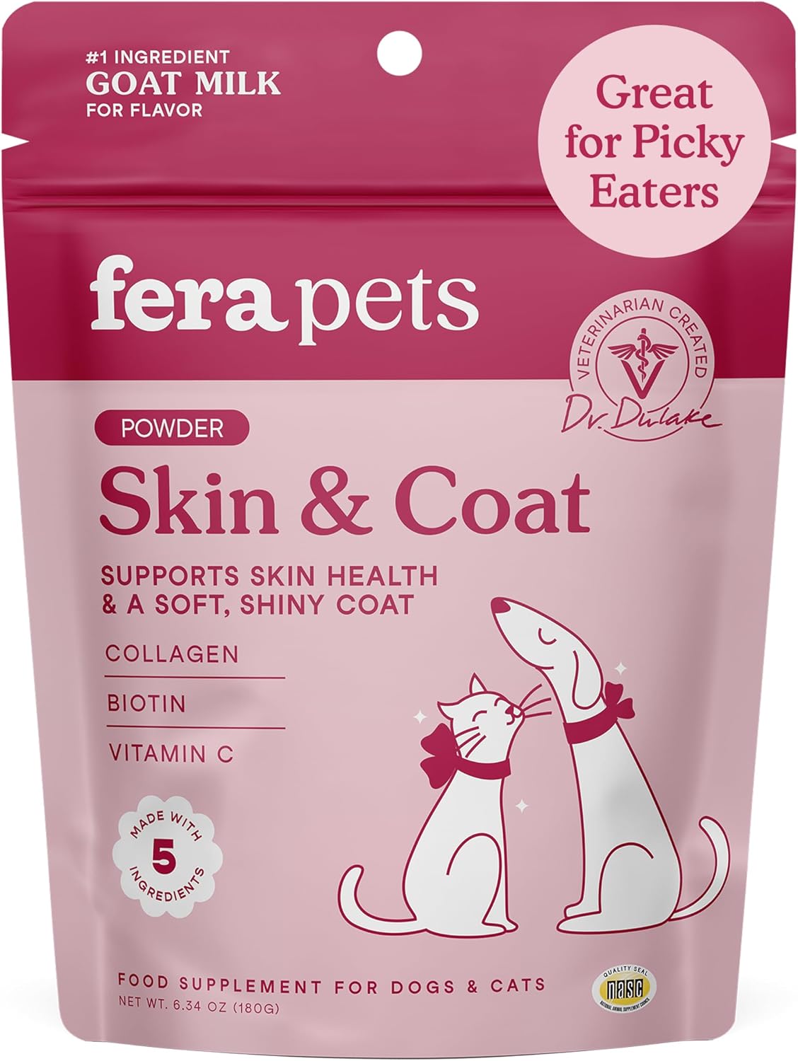 Fera Pets Goat Milk - Calming Supplement for Dogs & Cats - Ashwagandha, L-Theanine, & Passion Flower - Supports Anxiety Relief & Relaxation - for Picky Eaters - 60 TSP - Image 9