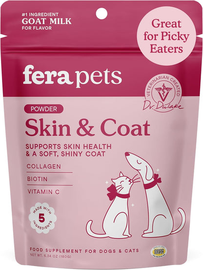 Fera Pets Goat Milk - Calming Supplement for Dogs & Cats - Ashwagandha, L-Theanine, & Passion Flower - Supports Anxiety Relief & Relaxation - for Picky Eaters - 60 TSP - Image 9