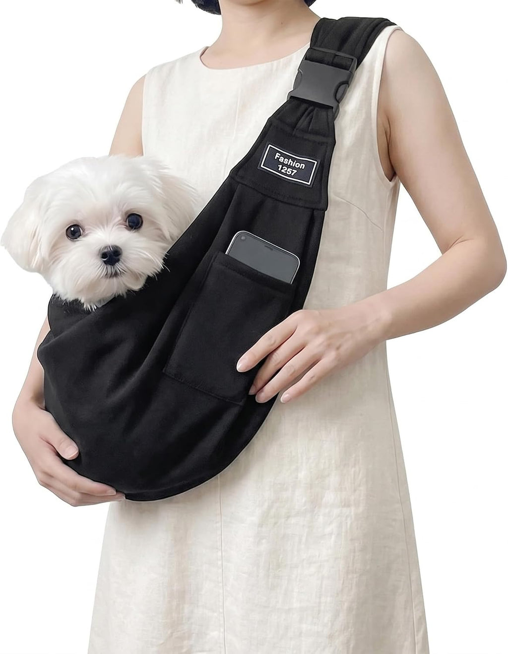 Adjustable Dog Carrier Sling, Hands-Free Pet Shoulder Bag for Small Dogs and Cats, Puppy Carrier Purse for Pet, Travel Safety Essentials (Pink) - Image 10