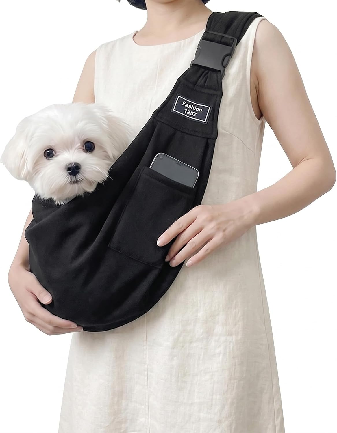 Adjustable Dog Carrier Sling, Hands-Free Pet Shoulder Bag for Small Dogs and Cats, Puppy Carrier Purse for Pet, Travel Safety Essentials (Pink) - Image 10