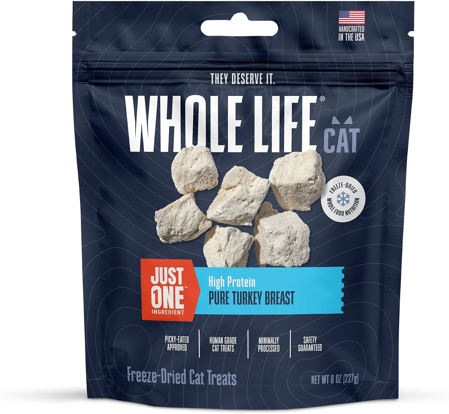 Whole Life Cat Just One Turkey Freeze Dried Cat Treats - Human Grade High Protein Food, Healthy Training Snacks, Freeze Dried Turkey Food Toppers, USA Made Natural Treats - 1.2 oz (Pack of 1) - Image 11