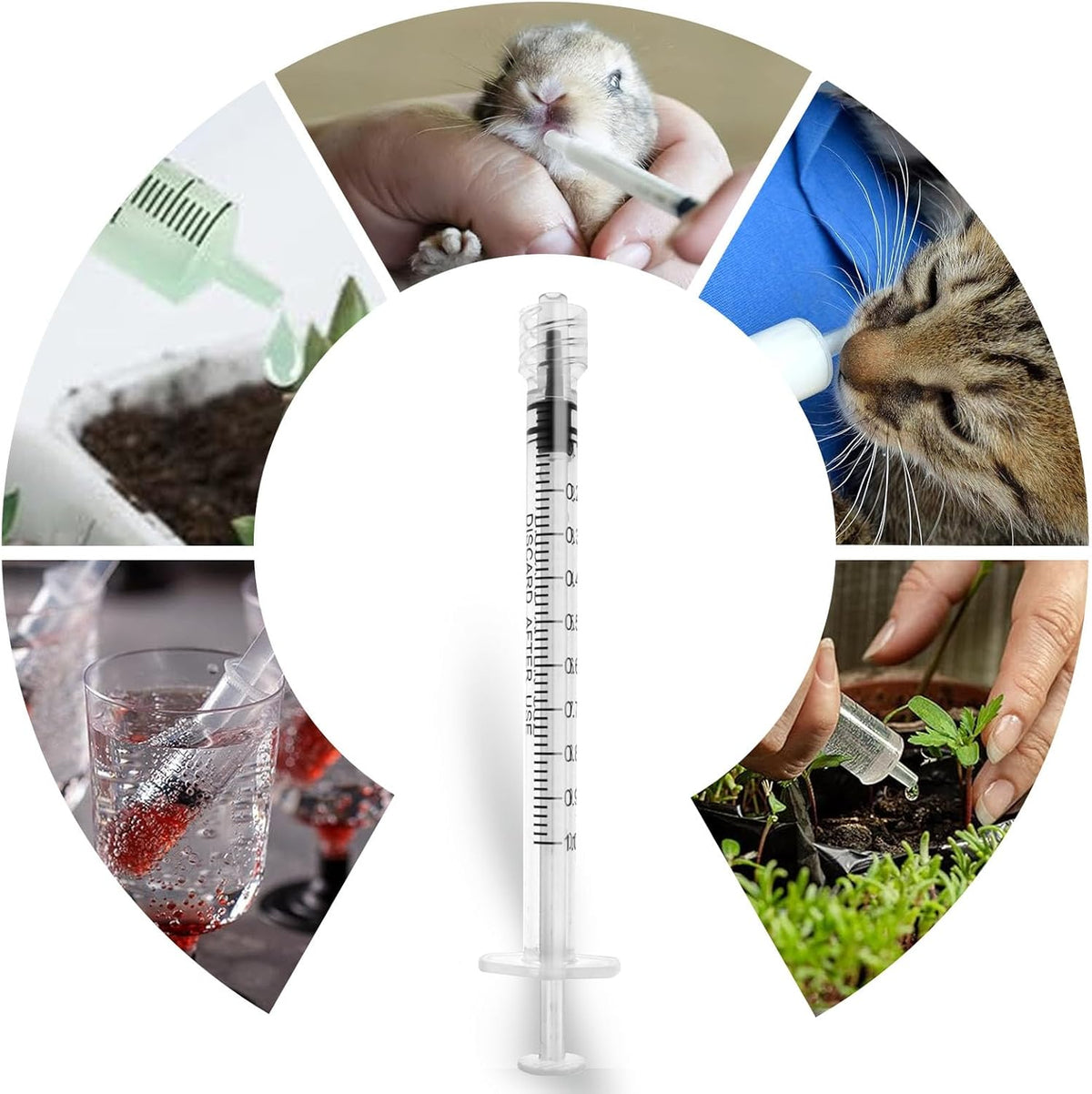 Detailed view of the clear scale increments on a premium leak-proof syringe for fine liquid dosing.