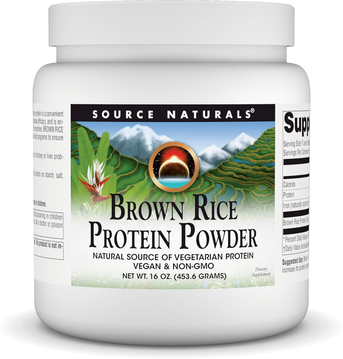 Source Naturals Brown Rice Protein Powder front view vegan supplement