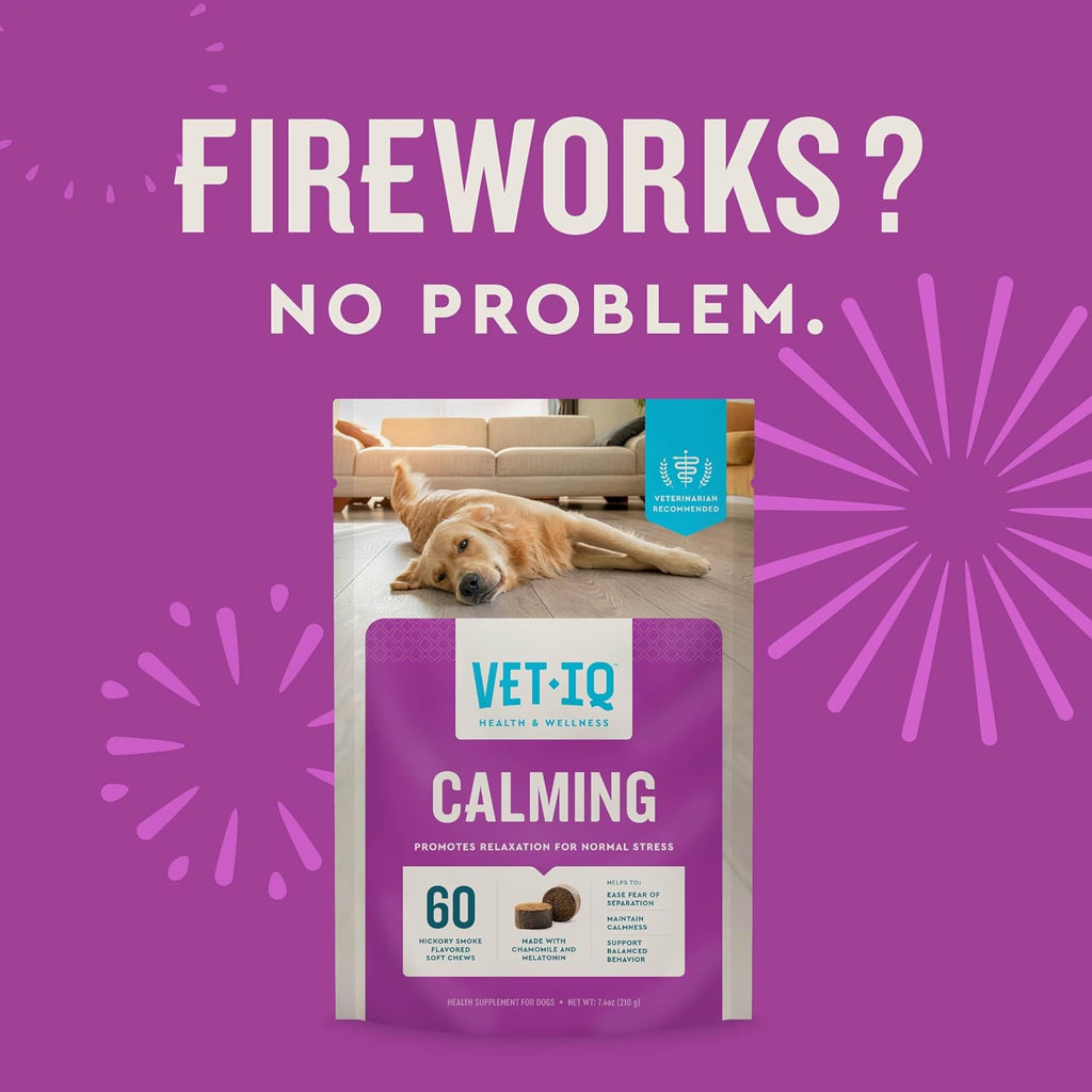 VetIQ Calming Support Supplement for Dogs, Calming Chews Help Manage Stress and Promote Relaxation, Anxiety Relief for Dogs, Made in the USA, 60 Count - Image 9