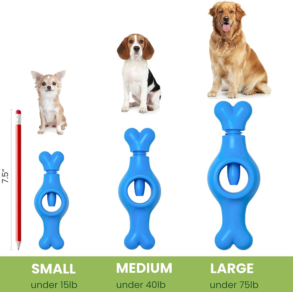 Blue cheweasy seesaw shaped dog chew holder
