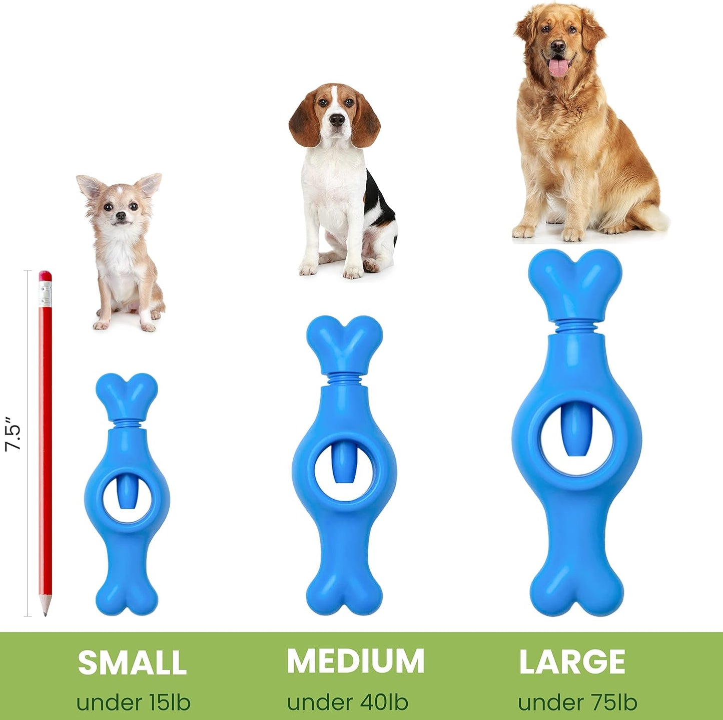 Blue cheweasy seesaw shaped dog chew holder