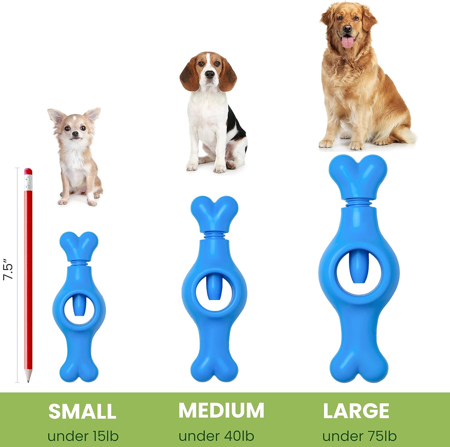 Blue cheweasy seesaw shaped dog chew holder