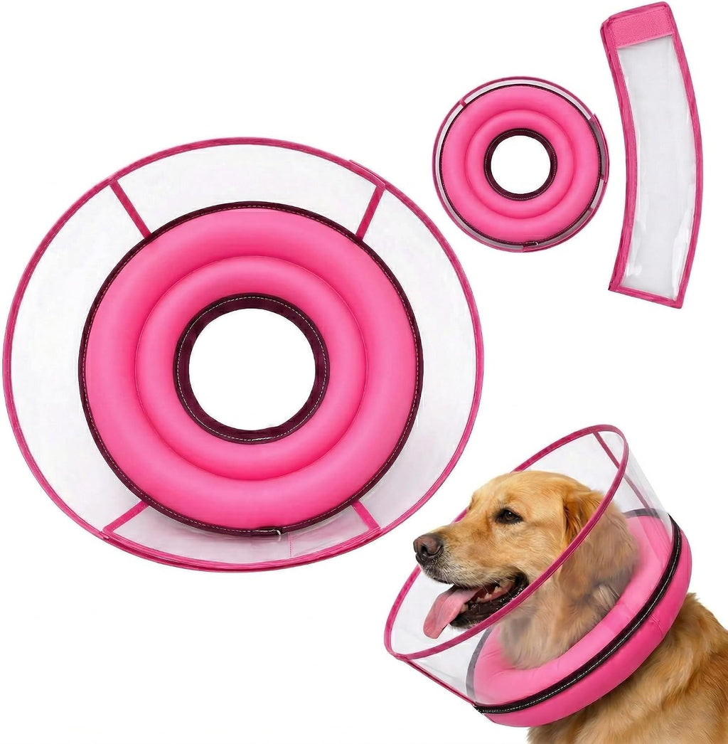 2-in-1 Soft Inflatable Dog Cone Collar Alternative with Enhanced Anti-Licking Guard Shield, Dog Collar After Surgery, Adjustable Recovery Cones for Large Medium Small Dogs and Cats(Blue, M+) - Image 9