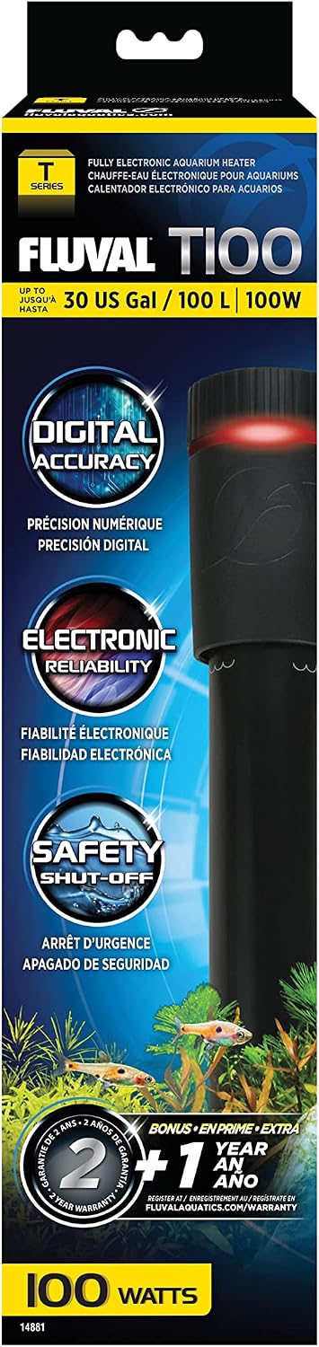 Close up of Fluval T200 heater heating element