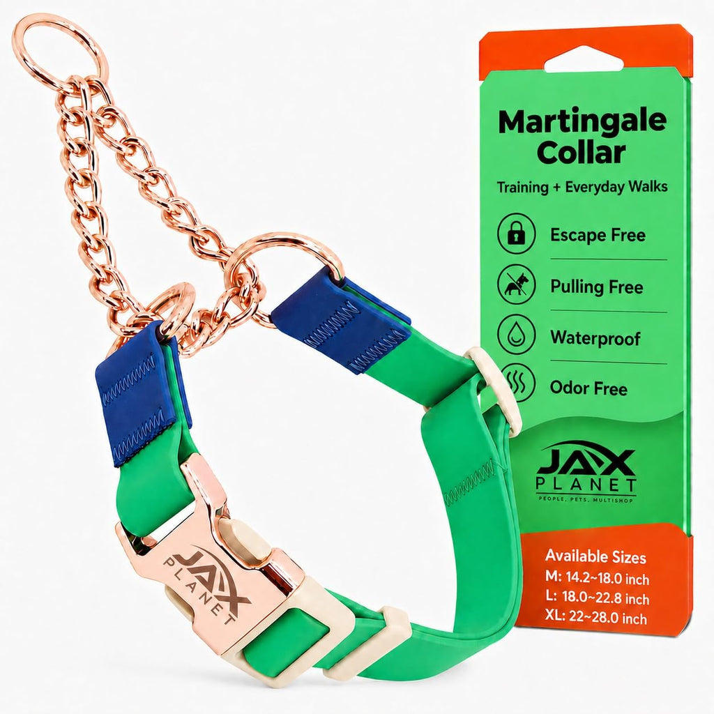 Jelly Martingale Collar for Dogs with Chain - 2-Way Control, Waterproof No Pull Dog Collar, Quick Release Buckle, One-Time Adjustment, Easy-Clean, Escape Free, Odor-Resistant, Blue & Rose, L - Image 11