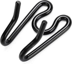 MOZETO rust resistant black metal dog prong links laid out on a clean backdrop
