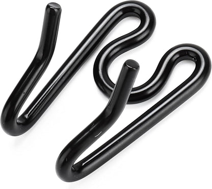 MOZETO rust resistant black metal dog prong links laid out on a clean backdrop