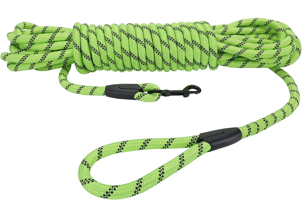 Hi Kiss Dog/Puppy Obedience Recall Training Agility Lead - 15ft 20ft 30ft 50ft 100ft Training Leash - Great for Play, Camping, or Backyard - Black 30ft - Image 10