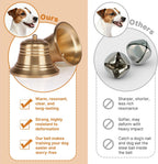 Puppy touching leather dog door bell with nose