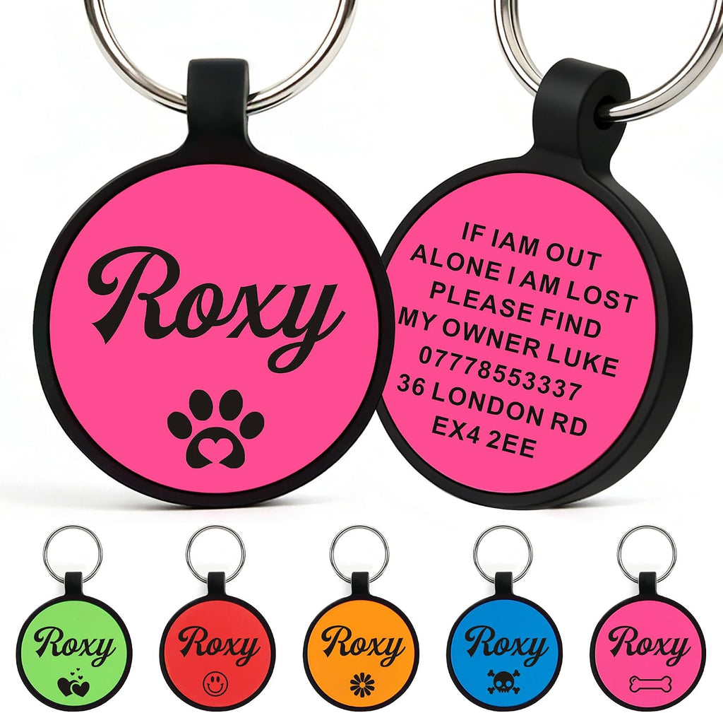 Dog Tags Personalized for Pets Silicone Dog Tag Dog Name Tags Personalized Dog Tags Custom Dog Tags Dog ID Tags Personalized Silent Dog Tag Engraved with Any Text (Pink Bone) - Image 9
