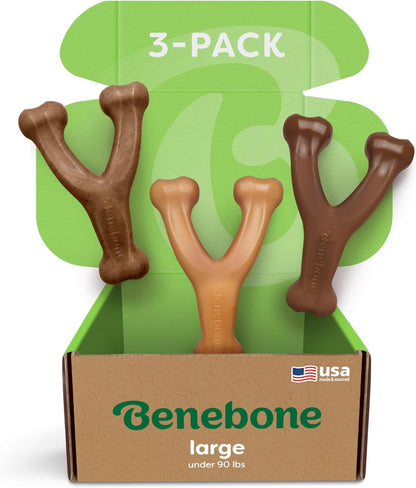 Benebone 3-Pack Wishbone Durable Dog Chew Toy for Aggressive Chewers, Variety Pack-Bacon, Chicken, Peanut Made in USA, Medium - Image 14