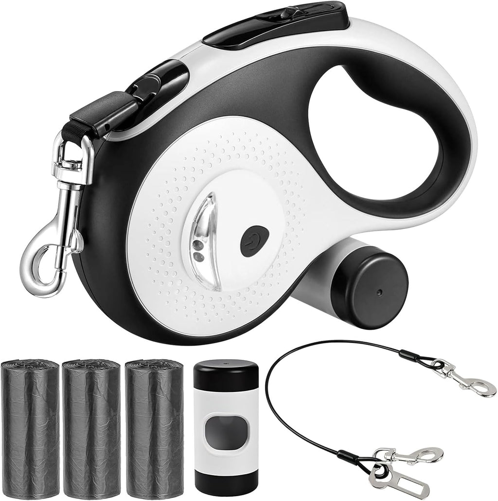Vtopvmax 26ft retractable dog leash front view in white