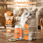 Puainta pet health supplement capsules for feline digestive wellness and hairball relief.