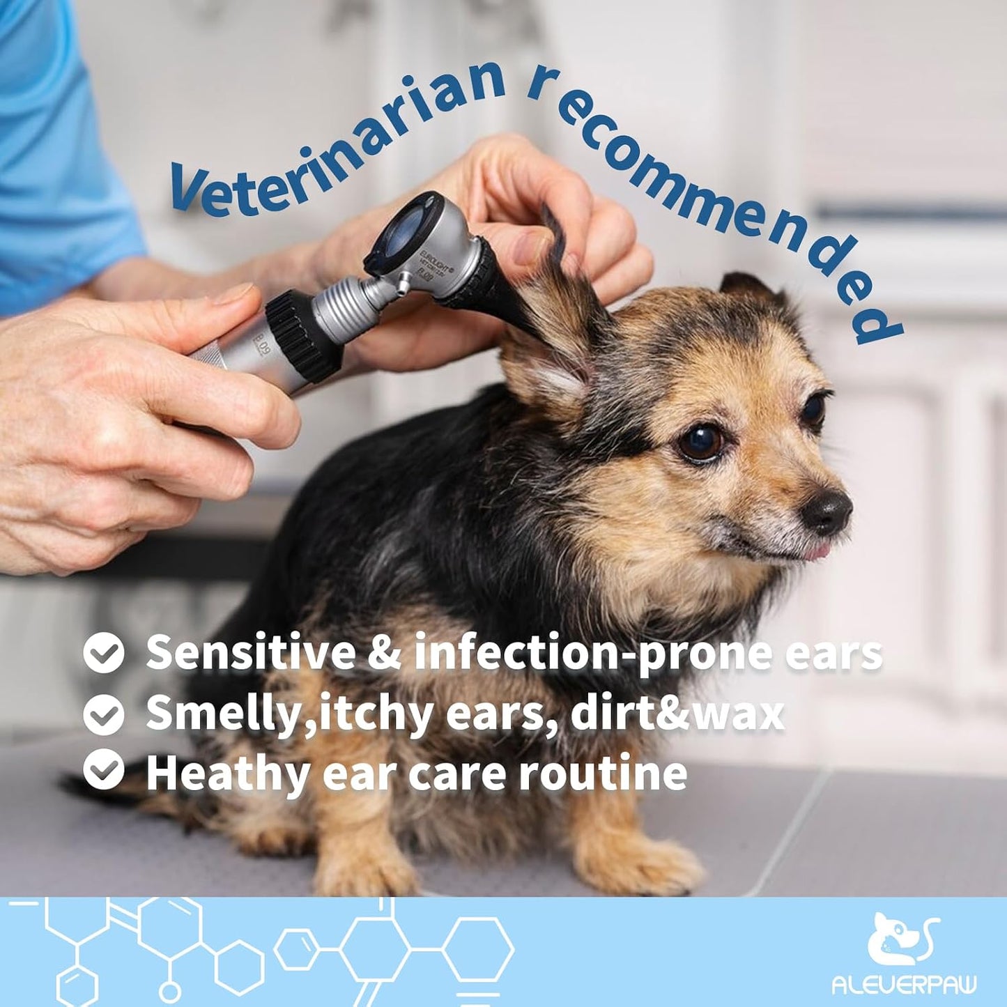 Professional pet ear cleaning supplies by Aleverpaw