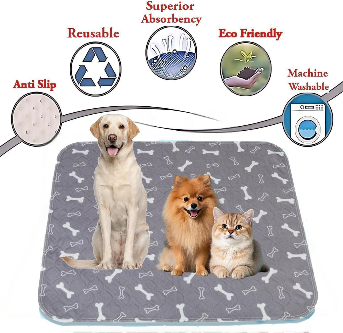 Boryaowang pee pads stacked for easy storage and travel