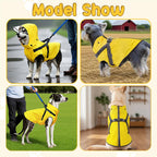 Bsemax puppy raincoat detailed view of the transparent hood keeping the eyes dry without blocking vision