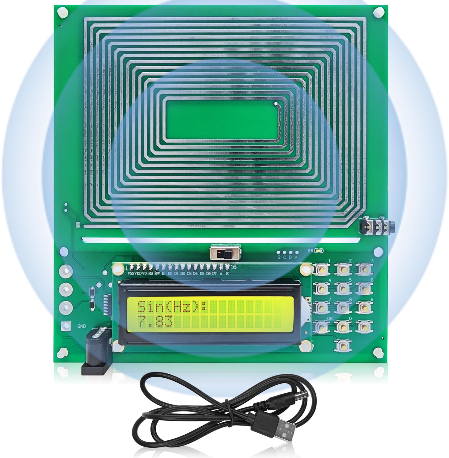 YAMEOME Schumann Wave Resonance Generator front view showing the printed circuit board layout