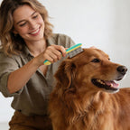 Smoothway pet flea comb with included cleaning brush