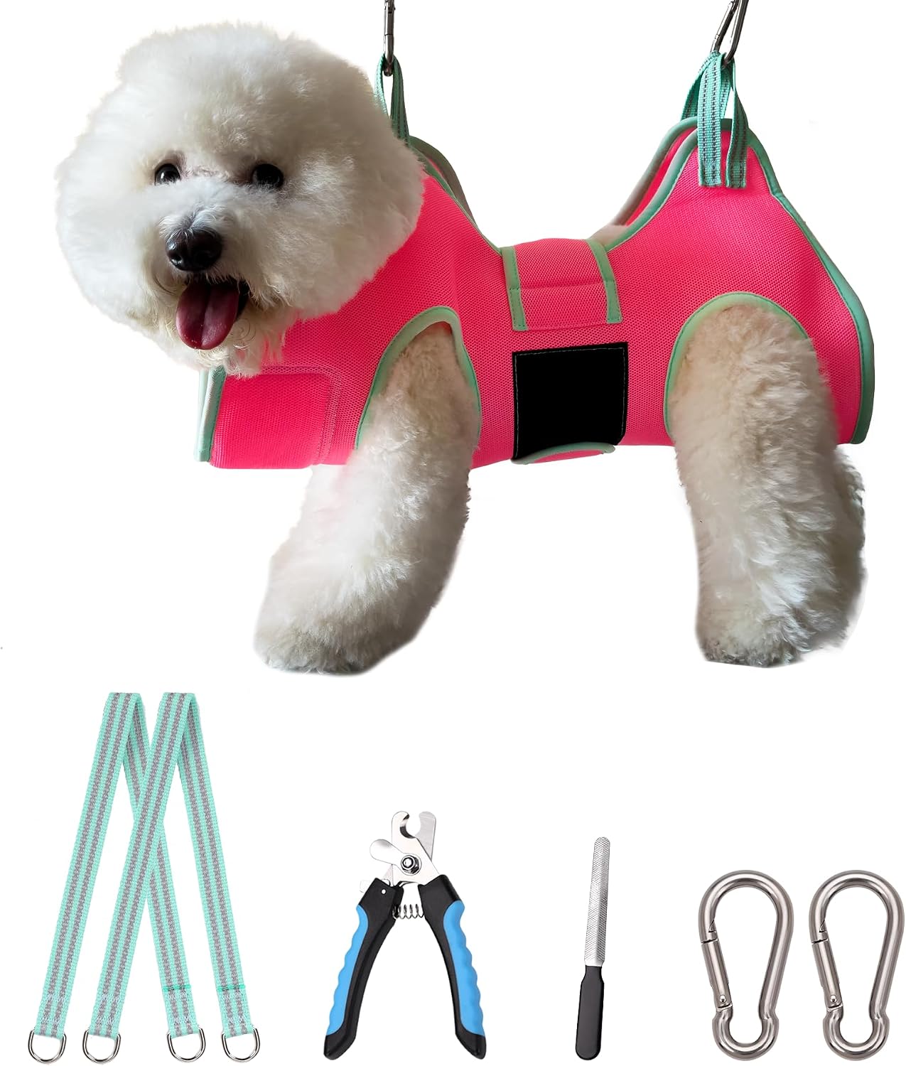 Close up of breathable fabric on Kkiimatt pet grooming hammock