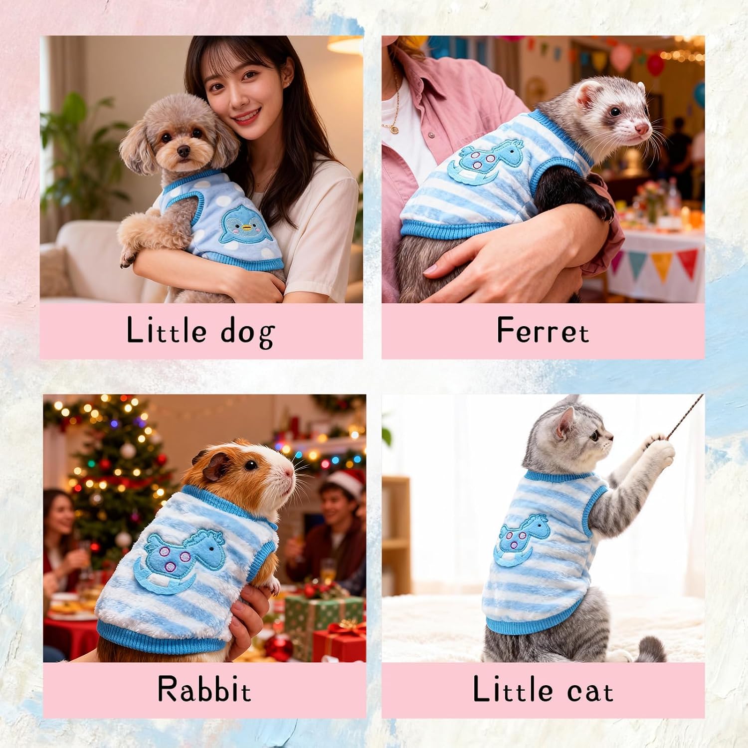 Guinea pig wearing a cute carrot themed coral fleece warm vest