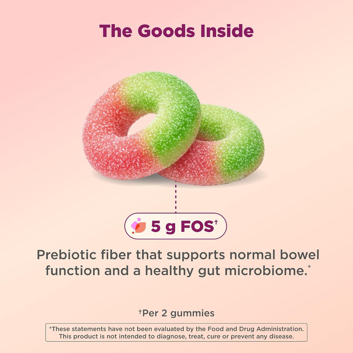 Olly Fiber Gummy Rings nutrition facts label detail