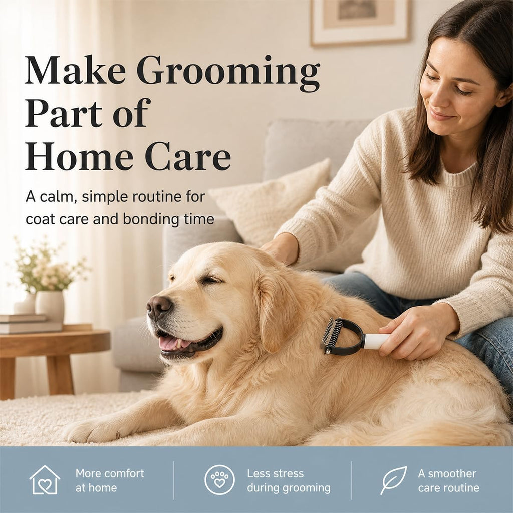 Pet Pro Dematting Comb for Dogs & Cats, Undercoat Rake Deshedding Brush for Long Hair Pets, Removes Loose Fur and Tangles - Image 9