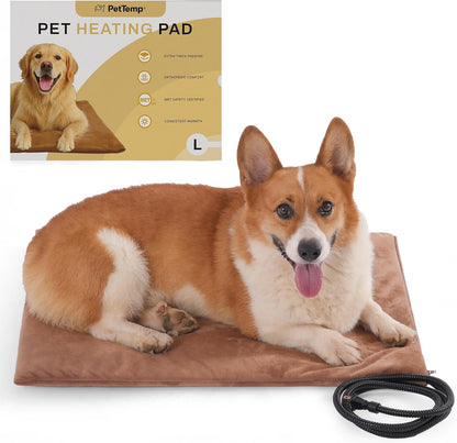 Pet Heating Pad for Cats Dogs Indoor & Sheltered Outdoor Waterproof Heated Cat Bed Heated Dog Bed Chew Resistant Cord Constant Temperature Brown Round 16 Inch - Image 10