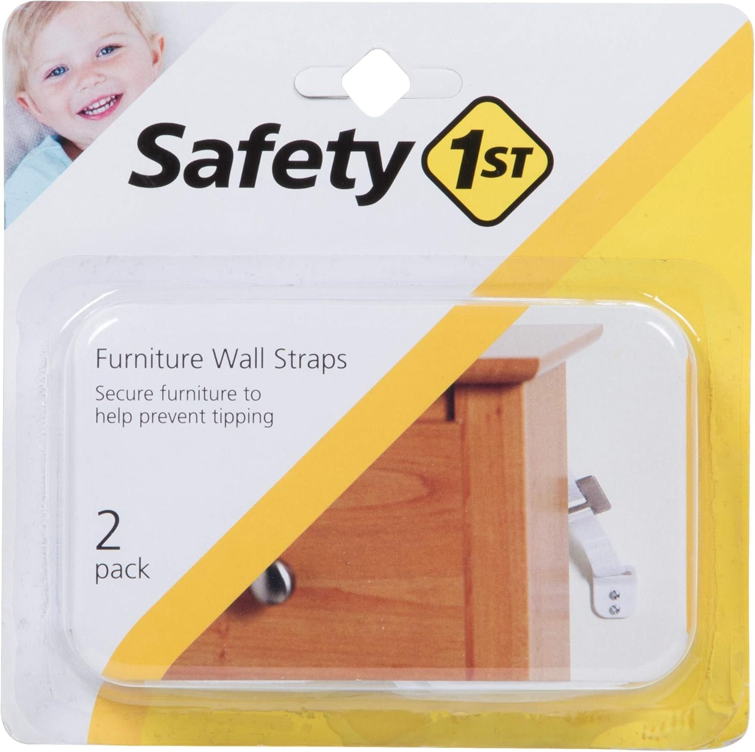 Safety 1st Furniture Wall Straps front view pack of six heavy duty anti tip child safety anchors