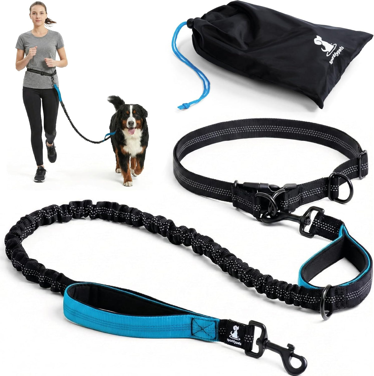 SparklyPets hands free dog leash front view