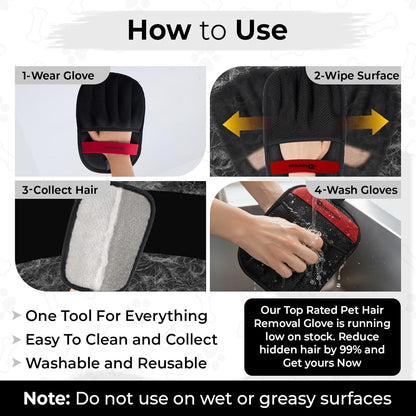Breathable mesh fabric and non slip design of Dropereum pet hair glove