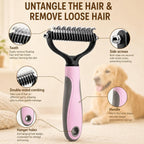 Side profile of dual-sided pet undercoat rake
